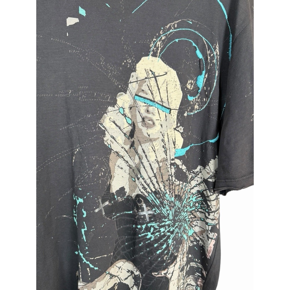 Monarchy Los Angeles Men's XL Graphic T-Shirt Black Distressed Abstract Grunge - Picture 4 of 9
